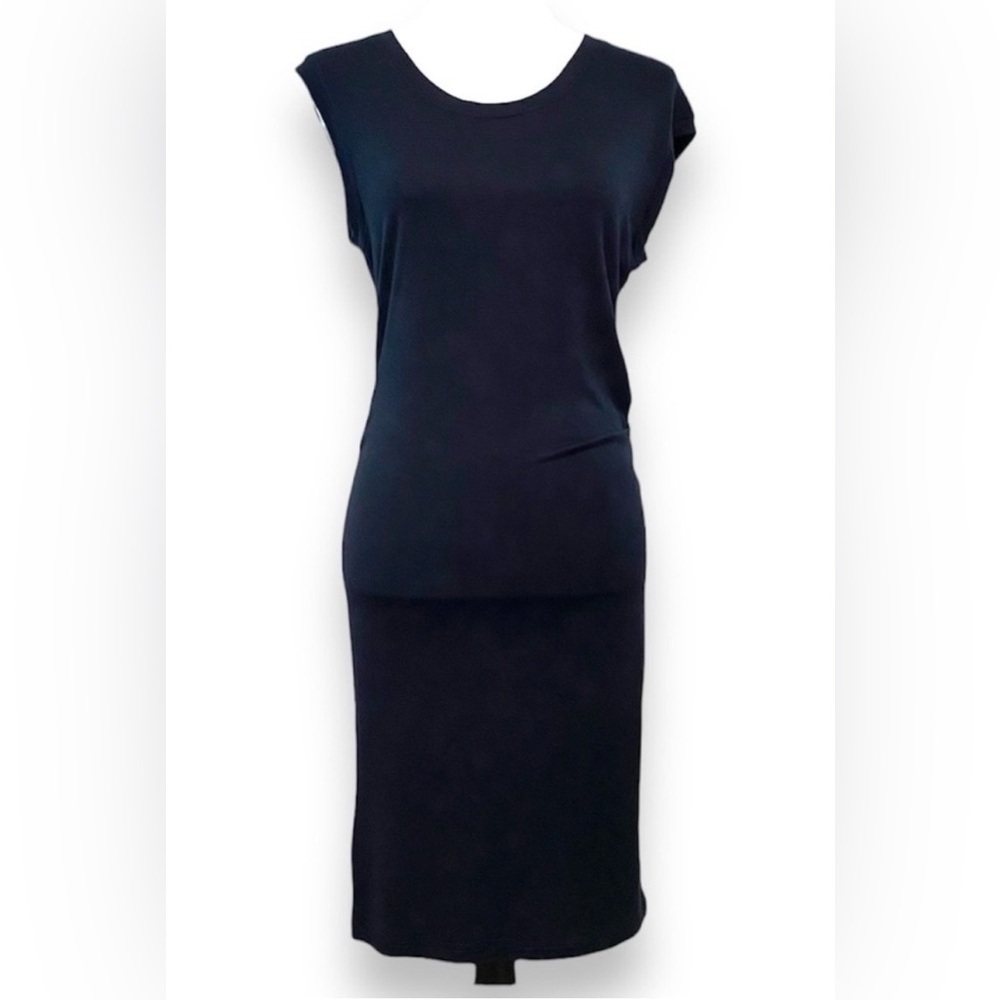 BCBGENERATION NWT black midi gathered side dress, medium